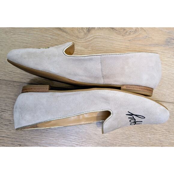 NEW C. Wonder Celeste Bee Happy Beige Suede Leather Embroidered Flats Size 5 - Picture 6 of 9